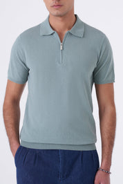 Polo in cotone con zip