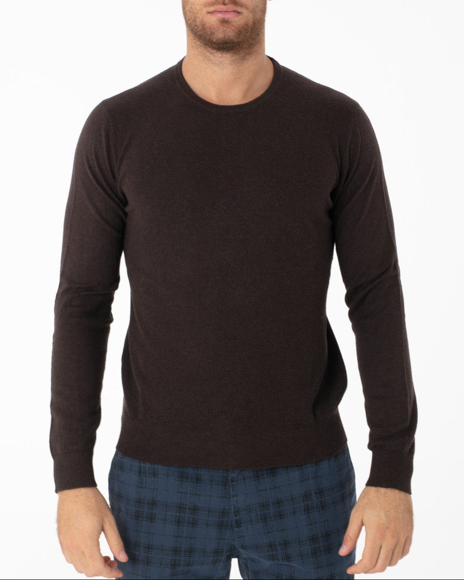 Maglia Girocollo trama frontale in misto lana