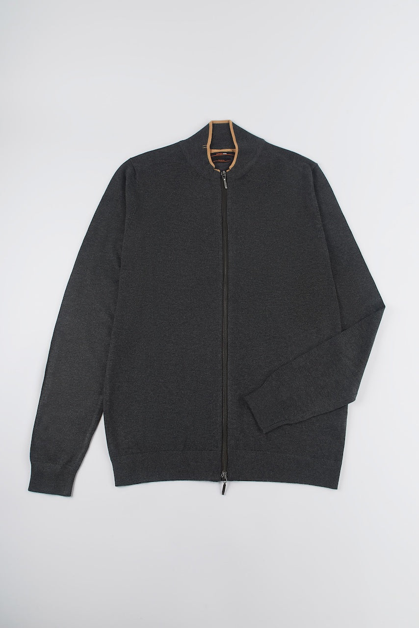Maglia Full Zip  con Zip Doppio Cursore
