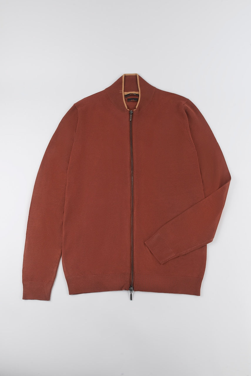 Maglia Full Zip  con Zip Doppio Cursore