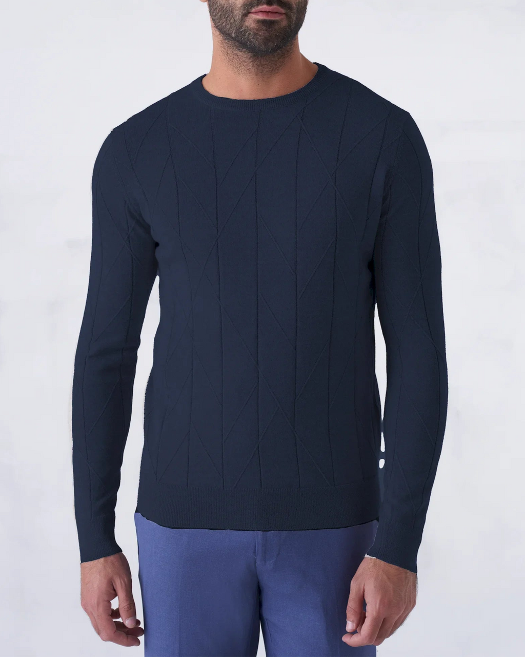 Girocollo Elegante con Trama Intarsiata