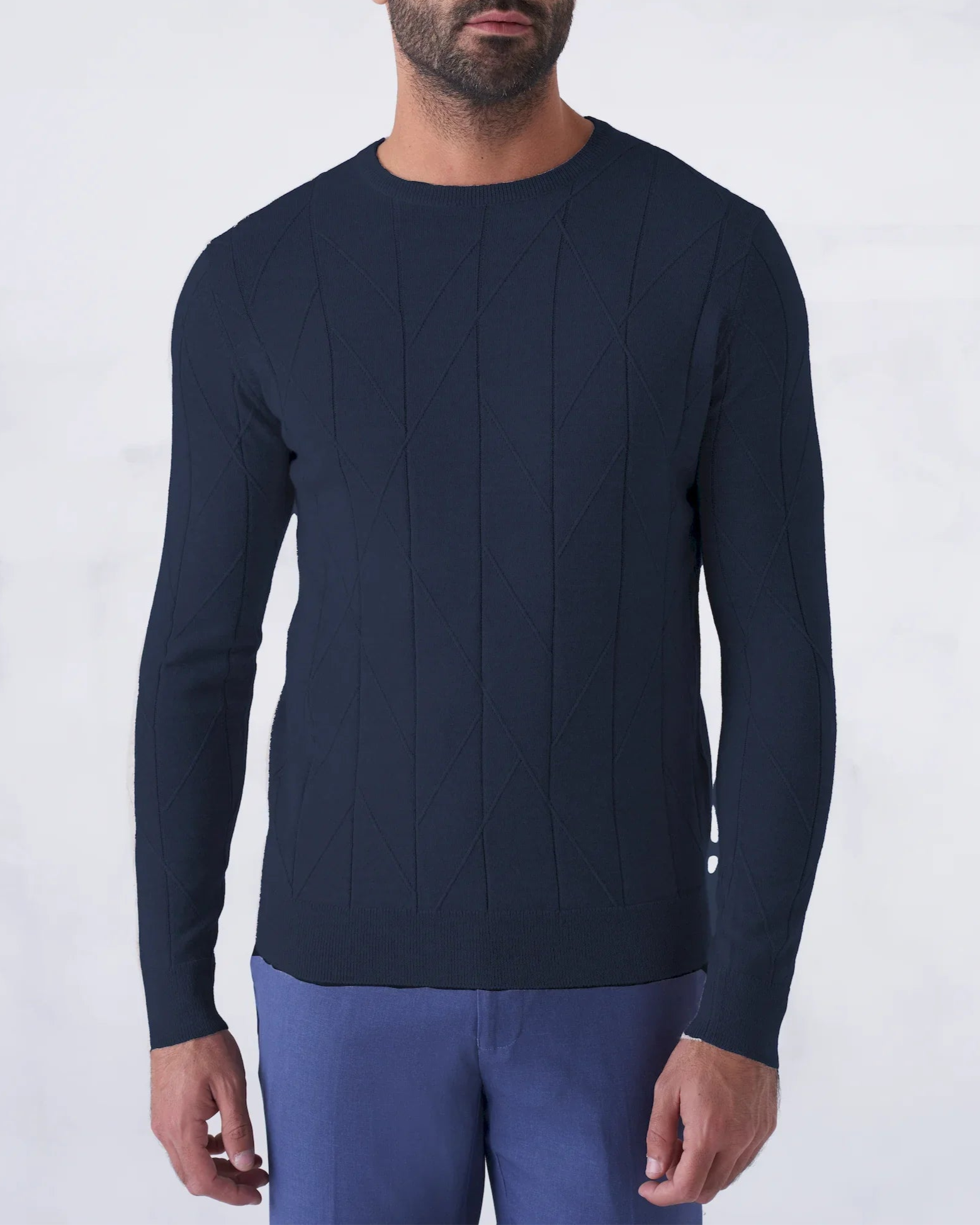 Girocollo Elegante con Trama Intarsiata