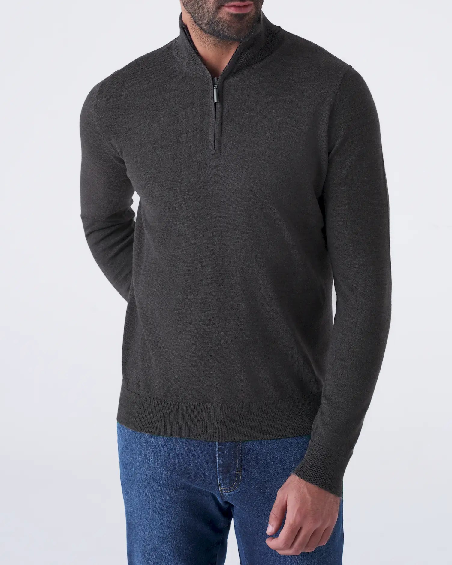Maglia Mezza Zip  in Lana Merinos Elegante e Calda