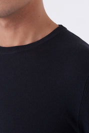Maglia girocollo uomo in cotone high twist