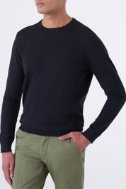 Maglia girocollo uomo in cotone high twist