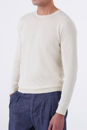 Maglia girocollo in cotone high twist