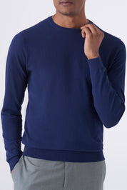 Maglia girocollo uomo in cotone high twist