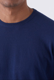 Maglia girocollo uomo in cotone high twist