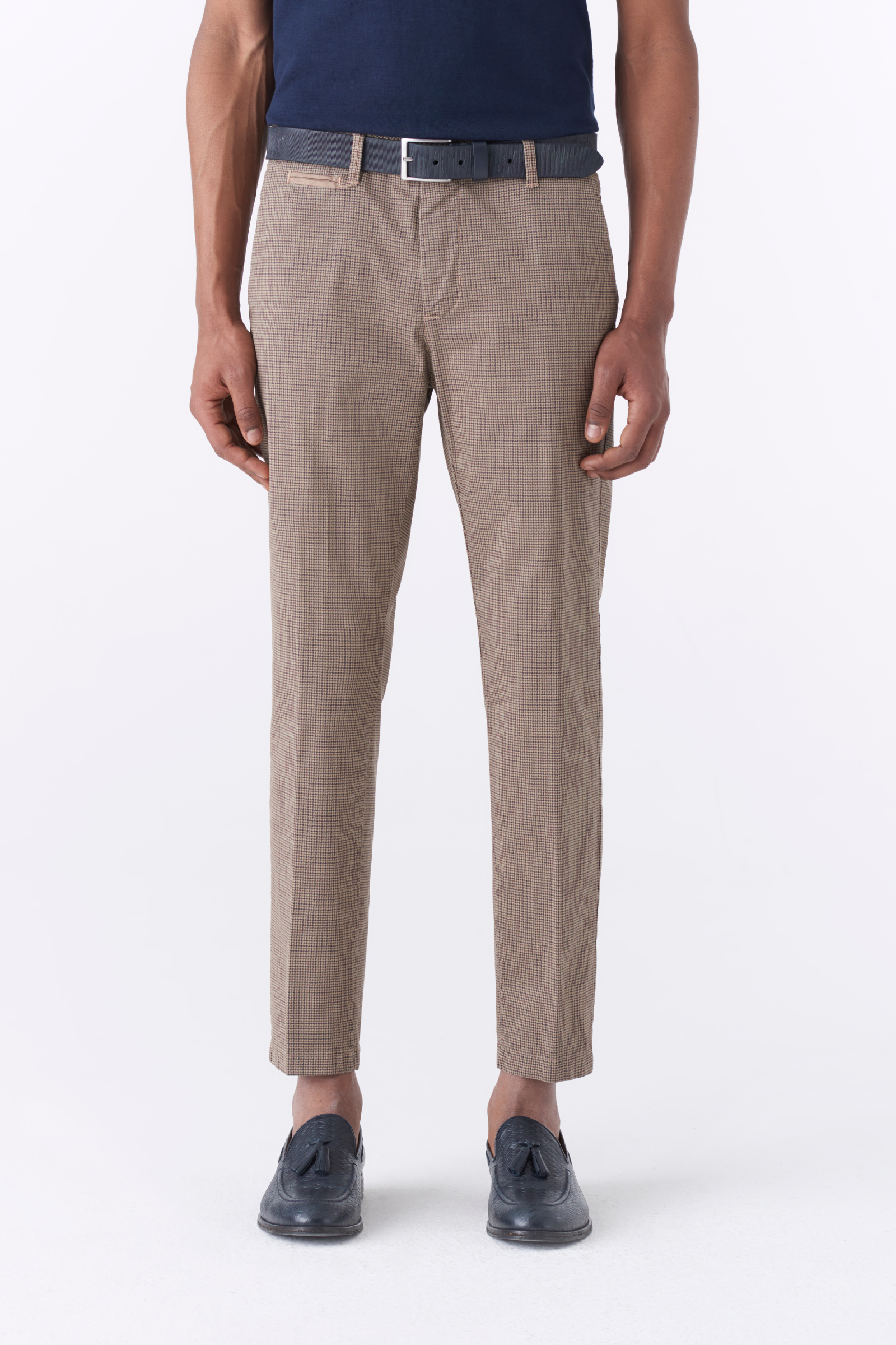 Pantalone Uomo Beige Micro Fantasia