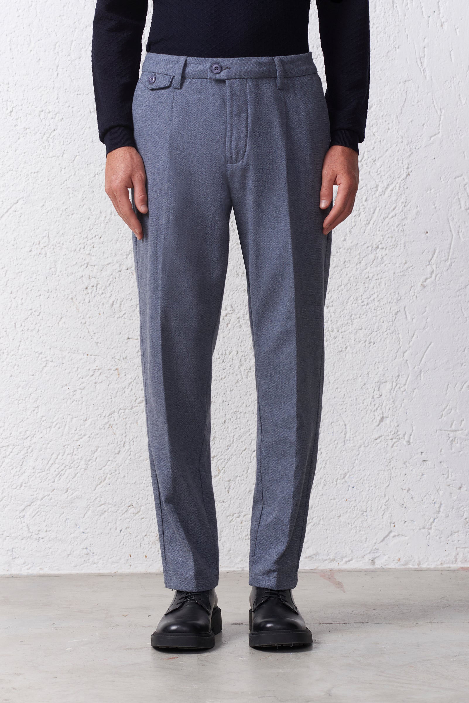 Pantaloni Comfort in Cotone Flanellato
