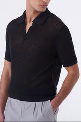 Polo traforata con collo bowling