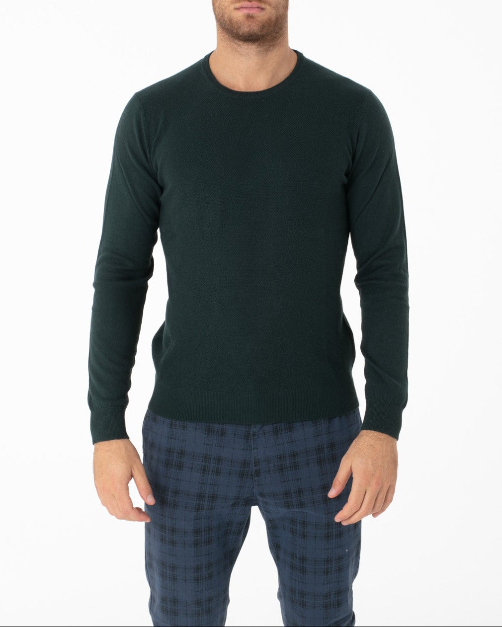 Maglia Girocollo trama frontale in misto lana